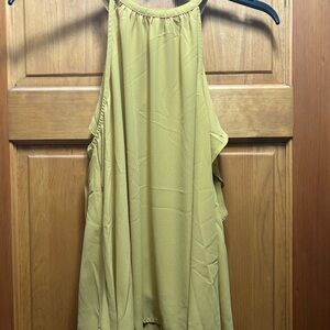 NEW Doe & Rae Yellow Ruffle Sleeveless Blouse - Size Large